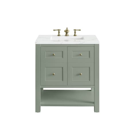 James Martin Vanities Breckenridge 30in Single Vanity, Smokey Celadon w/ 3 CM Ethereal Noctis Top 330-V30-SC-3ENC